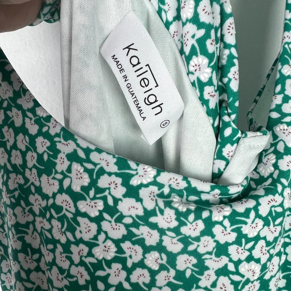 NWOT Stitch Fix Kaileigh Tasha Knit Dress Sleeveless Floral Green Size Small S - Picture 6 of 12